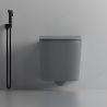Toilettenschüssel, Rimless, Mattgrau, Power Colour, Wandmontage, inkl. Slim-Duroplast-Sitz mit Soft-Close, Alfonso