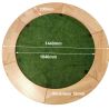 Holzgrill mit Gusseisenplatte und Holzarbeitsfläche, Stauraum für Holz, 2 mm Cortenstahl, Ø 100 x H 90 cm, Avangarde