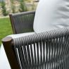 Möbelset für 8 Personen, Garten oder Terrasse, Aluminium, robuster Tisch 214x100 cm + 8 Stühle mit Seilgeflecht, Nova Luxe