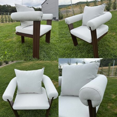 Möbelset für 6 Personen, Garten oder Terrasse, Aluminium, Tisch 214x102 cm + 6 Stühle, 100% Olefin-Gewebe, Bora Bora