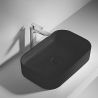 Waschbecken Mattschwarz, Power Colour, Sanitärkeramik, Aufsatzmontage, 61x38 cm, Puro