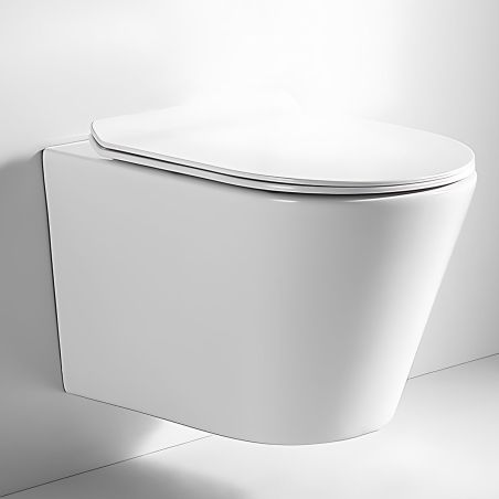 WC-Schüssel, Weiß glänzend, hängende Montage, 51x36 cm, Sanitärkeramik, Toledo