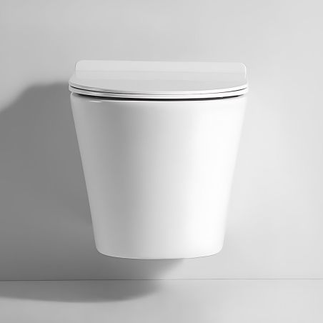 WC-Schüssel, Weiß glänzend, hängende Montage, 51x36 cm, Sanitärkeramik, Toledo