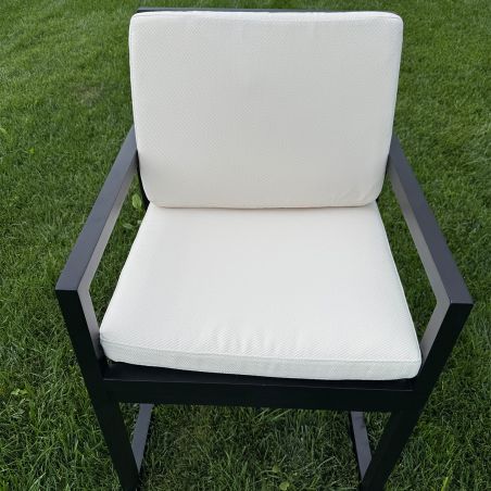 Möbelset für 6 Personen, Garten oder Terrasse, Aluminium, Tisch 213x100 cm + 6 Stühle, 100% Olefin-Gewebe, Mykonos
