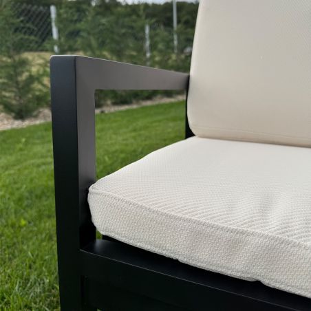 Möbelset für 6 Personen, Garten oder Terrasse, Aluminium, Tisch 213x100 cm + 6 Stühle, 100% Olefin-Gewebe, Mykonos