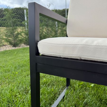 Möbelset für 6 Personen, Garten oder Terrasse, Aluminium, Tisch 213x100 cm + 6 Stühle, 100% Olefin-Gewebe, Mykonos