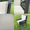 Möbelset für 8 Personen, Garten oder Terrasse, Tisch 240x100 cm + 8 Stühle, Aluminium, Seilgeflecht, Capri