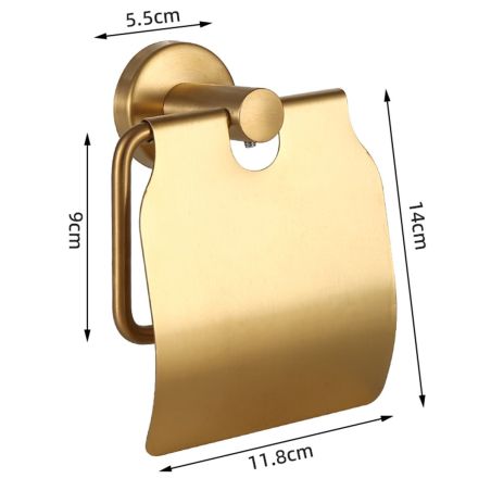 Toilettenpapierhalter mit Klappe, Mattgold, Stahl, modernes Design, Velvet