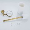 Toilettenbürste mit Halter, Wandmontage, Mattgold, Stahl, Keramik, Velvet