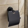 Toilettenpapierhalter mit Klappe, Mattschwarz, Stahl, modernes Design, Velvet Toilettenpapierhalter mit Klappe, Mattschwarz, Stahl, modernes Design, Velvet