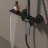Duschsystem, Wasserfall-Badewannenauslauf, 3 Funktionen, Ablage, Wandmontage, Mattschwarz, Divina