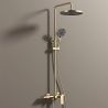 Duschsystem, Wasserfall-Badewannenauslauf, 3 Funktionen, Ablage, Wandmontage, Mattgold, Divina