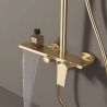 Duschsystem, Wasserfall-Badewannenauslauf, 3 Funktionen, Ablage, Wandmontage, Mattgold, Divina
