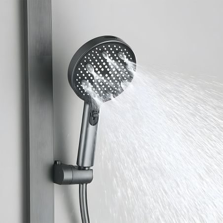Duschsystem, Piano-Keys-Armatur, Ablage, Wasserfall-Badewannenauslauf, 3 Funktionen, Chrom, Vivo