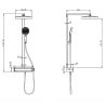 Duschsystem mit Thermostat, LED-Temperaturanzeige, Ablage, 3 Funktionen, Gun Grey, Prisma Duschsystem mit Thermostat, LED-Temperaturanzeige, Ablage, 3 Funktionen, Gun Grey, Prisma