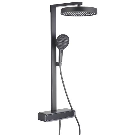 Duschsystem mit Thermostat, LED-Temperaturanzeige, Ablage, 3 Funktionen, Gun Grey, Prisma Duschsystem mit Thermostat, LED-Temperaturanzeige, Ablage, 3 Funktionen, Gun Grey, Prisma