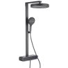 Duschsystem mit Thermostat, LED-Temperaturanzeige, Ablage, 3 Funktionen, Gun Grey, Prisma Duschsystem mit Thermostat, LED-Temperaturanzeige, Ablage, 3 Funktionen, Gun Grey, Prisma