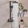 Duschsystem mit Thermostat, LED-Temperaturanzeige, Ablage, 3 Funktionen, Gun Grey, Prisma Duschsystem mit Thermostat, LED-Temperaturanzeige, Ablage, 3 Funktionen, Gun Grey, Prisma