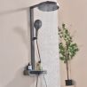 Duschsystem mit Thermostat, LED-Temperaturanzeige, Ablage, 3 Funktionen, Gun Grey, Prisma Duschsystem mit Thermostat, LED-Temperaturanzeige, Ablage, 3 Funktionen, Gun Grey, Prisma