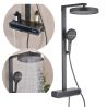 Duschsystem mit Thermostat, LED-Temperaturanzeige, Ablage, 3 Funktionen, Gun Grey, Prisma Duschsystem mit Thermostat, LED-Temperaturanzeige, Ablage, 3 Funktionen, Gun Grey, Prisma