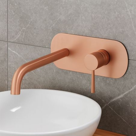 Waschbeckenarmatur, Einbaumontage, Rose Gold Matt, Einhebel, Messing, Gala