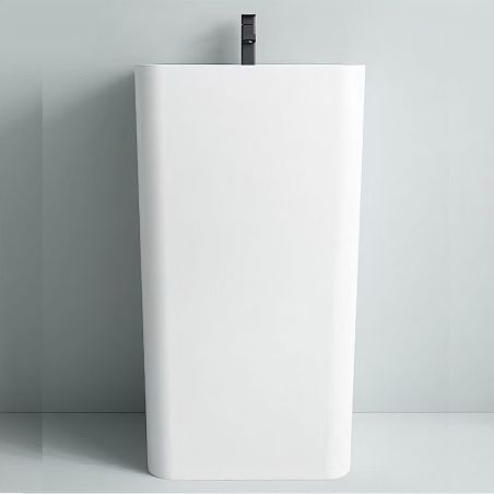 Standwaschbecken, freistehend, glänzend Weiß, 45x36x85 cm, mit Armaturenloch, Colona