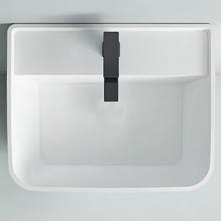 Standwaschbecken, freistehend, glänzend Weiß, 45x36x85 cm, mit Armaturenloch, Colona