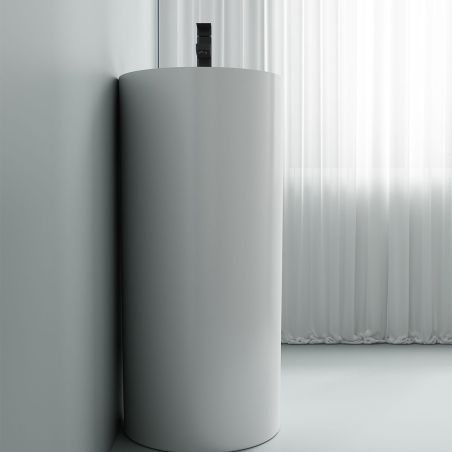 Standwaschbecken, freistehend, glänzend Weiß, 61x39x85 cm, mit Armaturenloch, Imperia