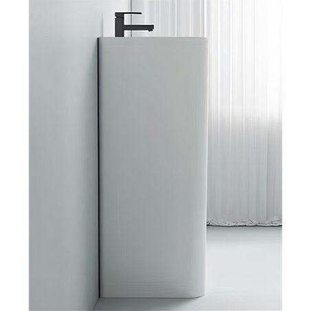 Standwaschbecken, freistehend, glänzend Weiß, 45x36x85 cm, mit Armaturenloch, Colona