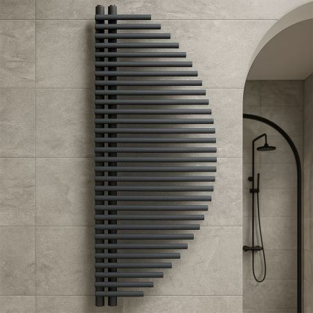 Heizkörper, Handtuchheizkörper aus Stahl, 33 Elemente, 585 W, 125x50 cm, Anthrazit, Brisa Blanca