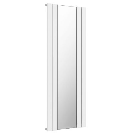 Dekorativer Heizkörper aus Stahl mit Spiegel, Weiß, 4 Elemente, 593 W, 180x60 cm, Malvina