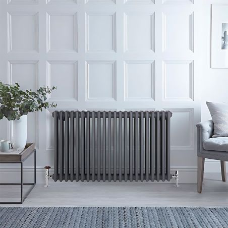 Horizontaler Stahlheizkörper, 119x60 cm, 26 Elemente, 1225 W, Anthrazit, Albion