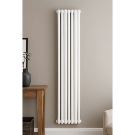 Verticaler Stahlheizkörper, 188x44 cm, 7 Elemente, 2960 W, Anthrazit, Eleganza