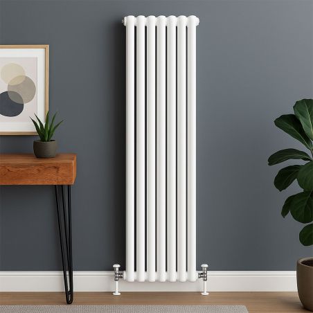 Verticaler Stahlheizkörper, 188x44 cm, 7 Elemente, 2960 W, Anthrazit, Eleganza