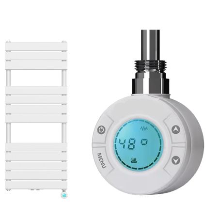 Elektrischer Heizkörper mit LCD-Thermostat, Wochenprogrammierung, Timer, Handtuchhalter, 120-140-160x50 cm, Weiß, Nadir Elektrischer Heizkörper mit LCD-Thermostat, Wochenprogrammierung, Timer, Handtuchhalter, 120-140-160x50 cm, Weiß, Nadir