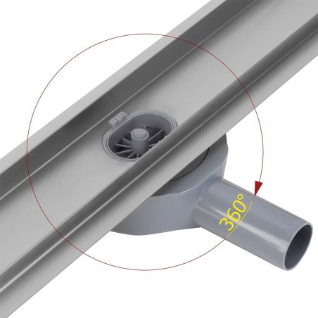 Duschrinne, 360° Siphon, Chrom, Edelstahl SS304, Größen: 60 oder 80 cm, Elegro