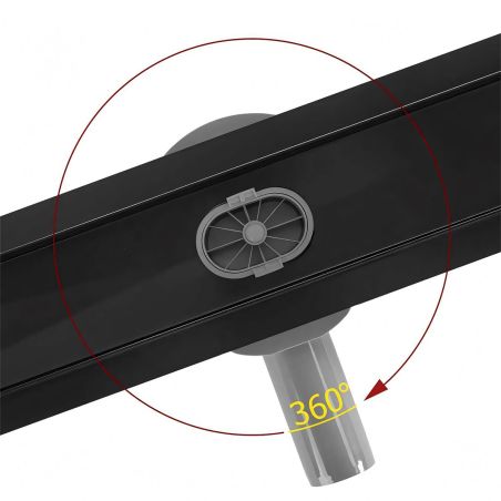 Duschrinne, 360° Siphon, Mattgold, Edelstahl SS304, Größen: 60 oder 80 cm, Elegro