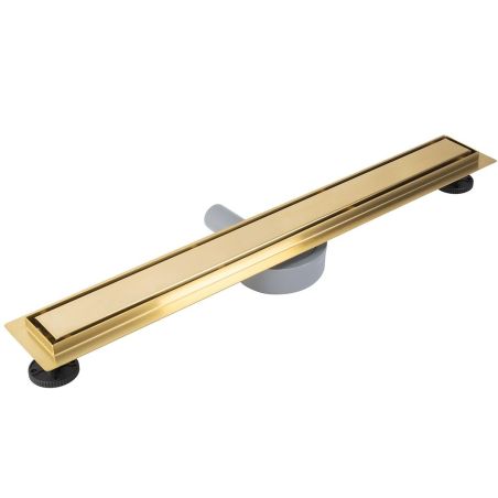 Duschrinne, 360° Siphon, Mattgold, Edelstahl SS304, Größen: 60 oder 80 cm, Elegro