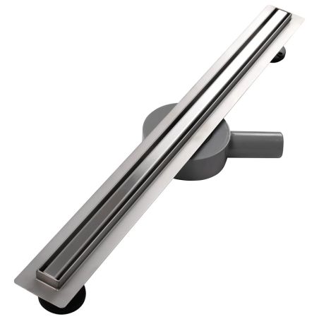 Slim-Duschrinne, Siphon 360°, Größen: 60 oder 80 cm, Edelstahl SS304, Chrom, Rivela