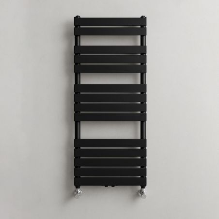 Heizkörper, Handtuchheizkörper aus Stahl, Mattschwarz, Größe: 140–160x50 cm, Nadir