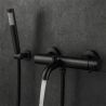 Badewannenarmatur, Wandmontage, Stahl, Handbrause, Mattschwarz, Fino