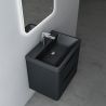 Badezimmermöbel, MDF mit Mineralguss-Waschbecken, Schubladentrennern, Soft-Close-System, 60 oder 90 cm, Mattschwarz, Trieste