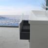 Badezimmermöbel, MDF mit Mineralguss-Waschbecken, Schubladentrennern, Soft-Close-System, 60 oder 90 cm, glänzend Weiß, Trieste