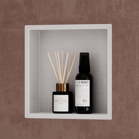 Dusnische, eingebauter Regal im Wand, Stahl, 30x30 oder 60x30, Chrom, Flux