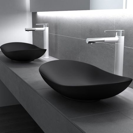 Waschbecken EGO 858, Mattschwarz, 63x36.5 cm, Aufsatzmontage, Sanitärkeramik