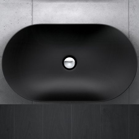 Waschbecken EGO 858, Mattschwarz, 63x36.5 cm, Aufsatzmontage, Sanitärkeramik