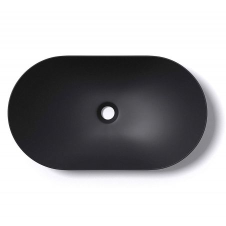 Waschbecken EGO 858, Mattschwarz, 63x36.5 cm, Aufsatzmontage, Sanitärkeramik
