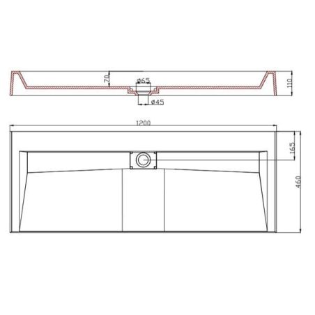Doppelwaschbecken EGO 19, glänzend Weiß, 120 cm, Marmorkomposit, Wand- oder Aufsatzmontage, ohne Hahnloch