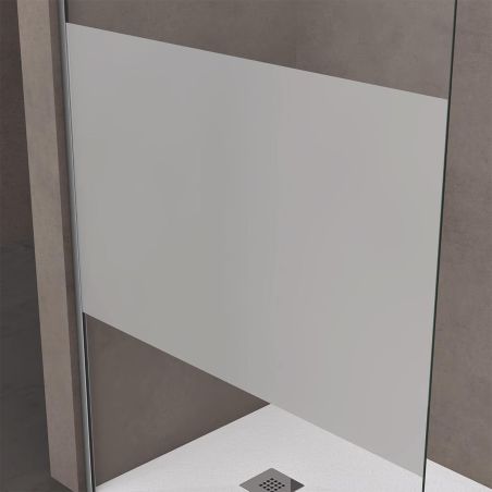 Walk-In Duschwand, Sicherheitsglas, teilweise satiniert 10 mm, 100, 120, 140 cm, Lotus-Effekt, Sicilia