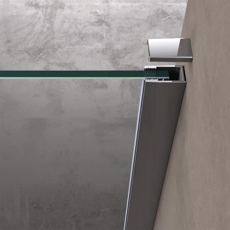 Walk-In Duschwand, Sicherheitsglas, teilweise satiniert 10 mm, 100, 120, 140 cm, Lotus-Effekt, Sicilia